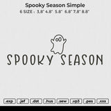 Spooky Season Simple Embroidery File 6 size