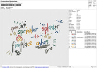 Sprinkler Embroidery File 6 size