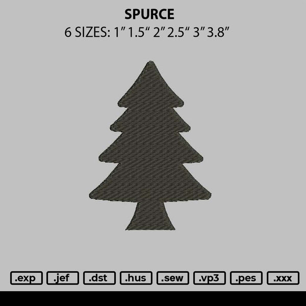 Spruce Embroidery File 6 sizes