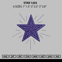 Star 1203 Embroidery File 6 sizes