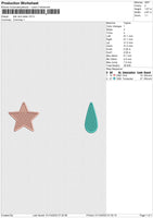 Star and water Embroidery File 6 size