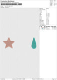 Star and water Embroidery File 6 size