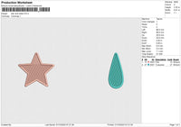 Star and water Embroidery File 6 size