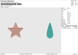 Star and water Embroidery File 6 size