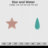 Star and water Embroidery File 6 size