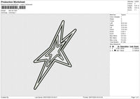 Star Bw Embroidery File 6 size