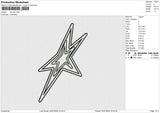 Star Bw Embroidery File 6 size