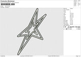 Star Bw Embroidery File 6 size