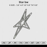 Star Bw Embroidery File 6 size