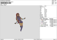 Woman Hero 1702 Embroidery File 6 sizes