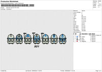 Starwars Warrior 501 Embroidery File 6 sizes