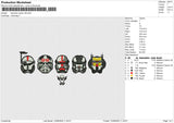 Starwars Warrior 99 Embroidery File 6 sizes