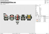 Starwars Warrior 99 Embroidery File 6 sizes