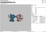 Stitch Blue Pink 02 Embroidery File 6 sizes