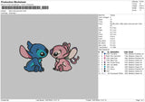 Stitch Blue Pink 02 Embroidery File 6 sizes
