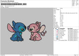 Stitch Blue Pink 02 Embroidery File 6 sizes