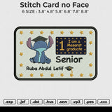 Stitch Card no face Embroidery File 6 size