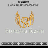 Resintext Embroidery File 6 sizes