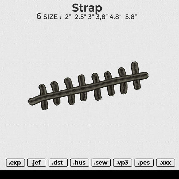 Strap Embroidery File 6 size