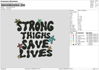 Strong Text 0109 Embroidery File 6 sizes