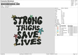 Strong Text 0109 Embroidery File 6 sizes