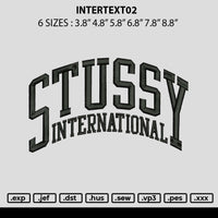 Intertext02 Embroidery File 6 Sizes