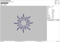 Sun Outline 01 Embroidery File 6 sizes