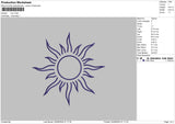 Sun Outline 01 Embroidery File 6 sizes