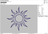 Sun Outline 01 Embroidery File 6 sizes