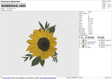 Sun Flower mbroidery File 6 size