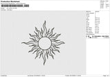 Sun Outline v2 Embroidery File 6 size