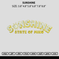 Sunshine Embroidery File 6 sizes