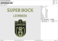 super bock Embroidery File 4 size