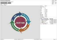 Sustain Embroidery File 6 size