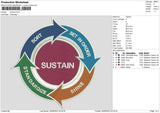 Sustain Embroidery File 6 size