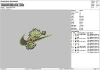 Swoosh Green Goku Embroidery File 6 sizes