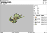 Swoosh Green Goku Embroidery File 6 sizes