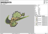Swoosh Green Goku Embroidery File 6 sizes