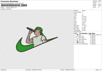 Swoosh Hiphop Embroidery file 6 size