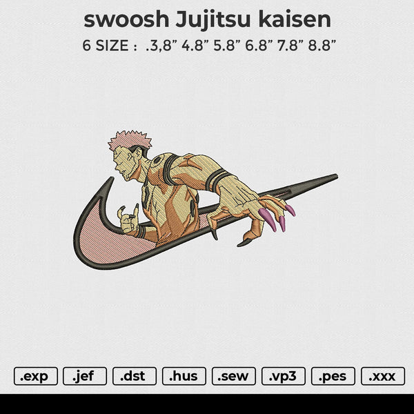 Swoosh Jujitsu kaisen Embroidery 6 file