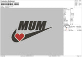 Swoosh Mum Embroidery File 6 sizes