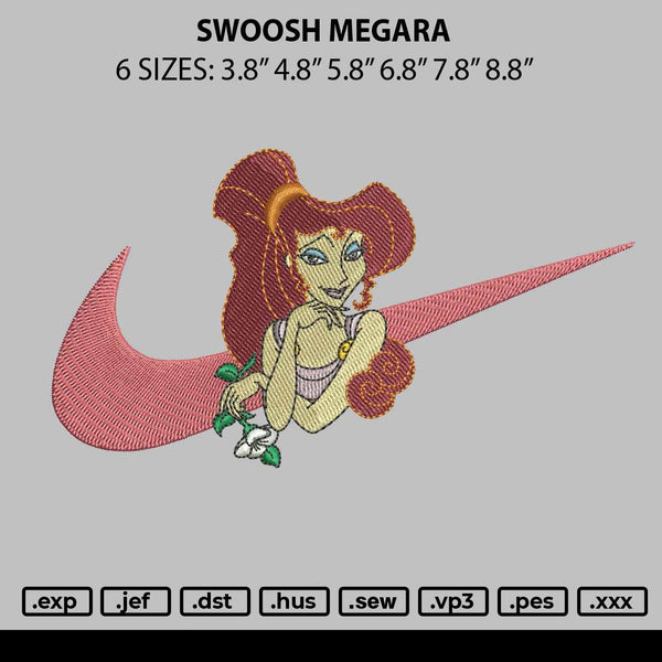 Swoosh Megara Embroidery File 6 sizes