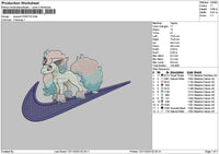 Swoosh Ponyta Embroidery File 6 sizes