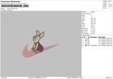 Swoosh Piglet 01 Embroidery File 6 sizes