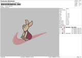 Swoosh Piglet 01 Embroidery File 6 sizes