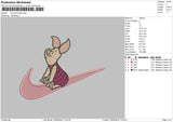 Swoosh Piglet 01 Embroidery File 6 sizes