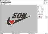 Swoosh Son Embroidery File 6 sizes