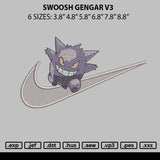 Swoosh Gengar V3 Embroidery File 6 sizes