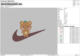 Swoosh Bear2405 Embroidery File 6 sizes