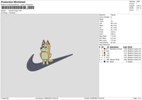 Swoosh Dog 01 Embroidery File 6 sizes